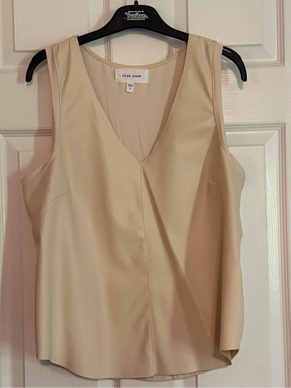 Dear John Cream V-Neck Mixed Media Too
